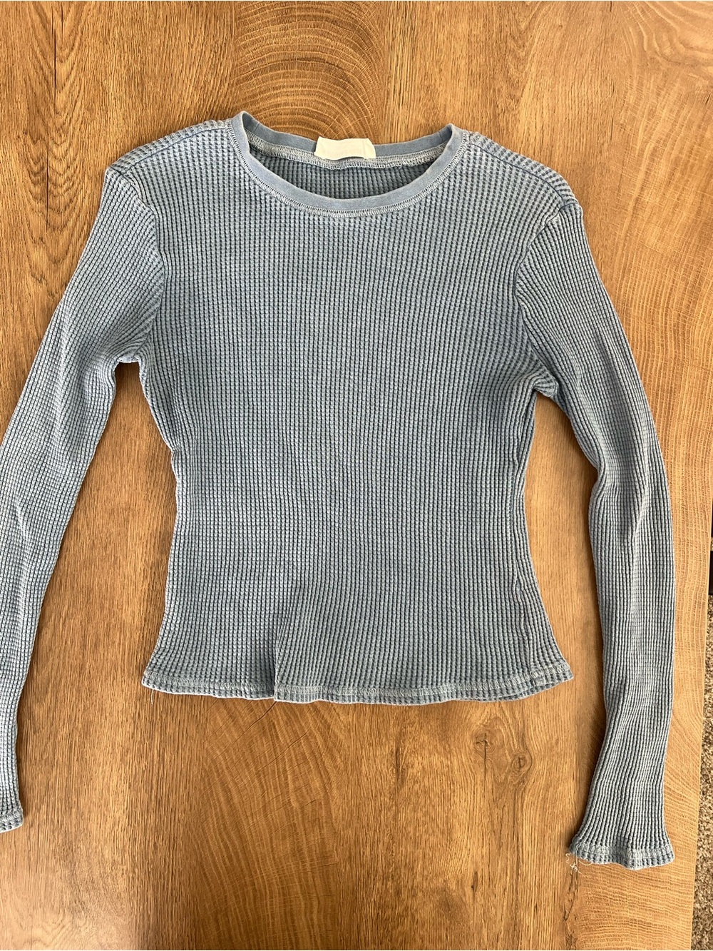 Double Zero Dusty Blue Waffle Long-Sleeve Tee